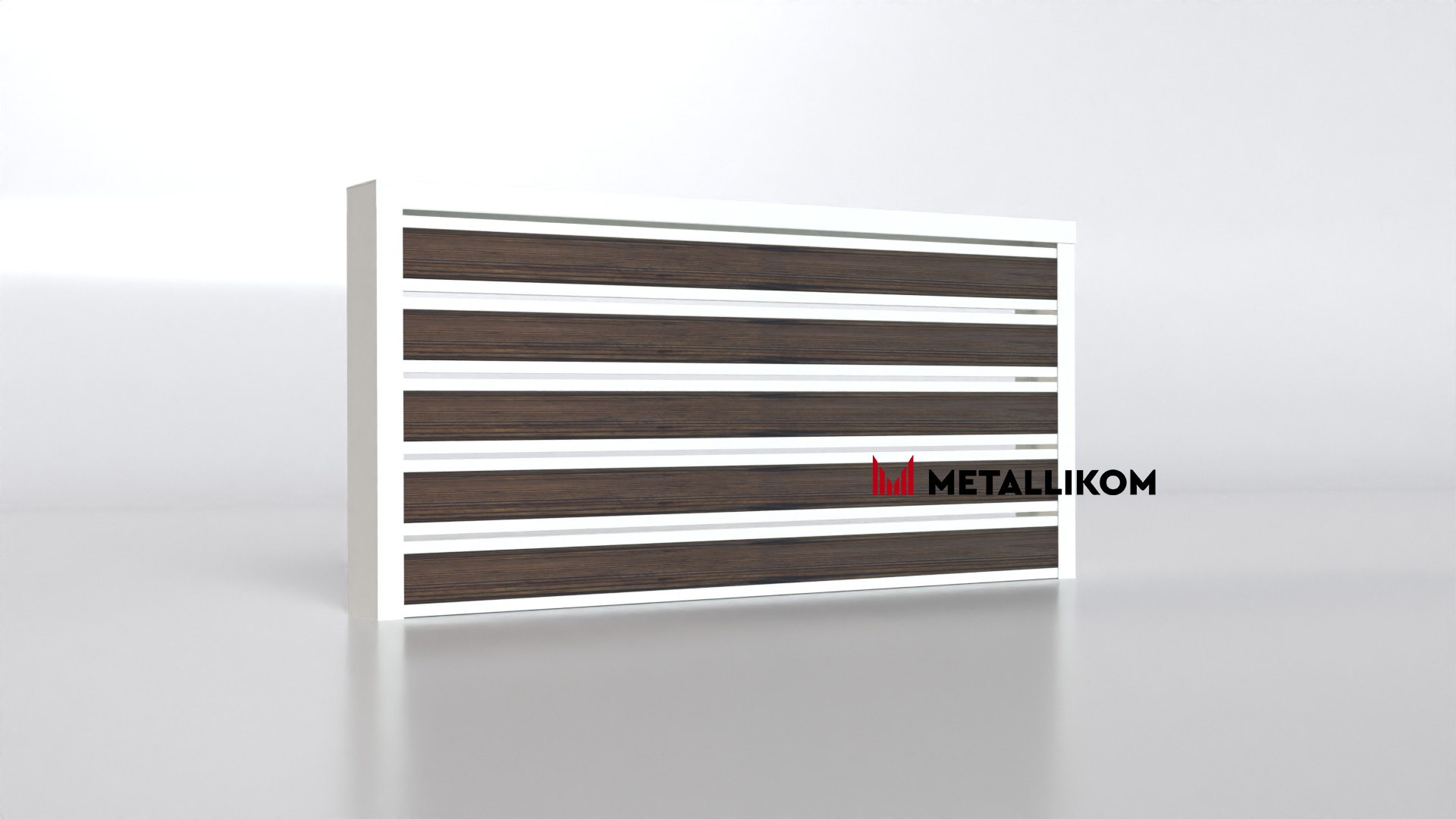 Планкен для забора Printec под дерево 120 mm RAL 9003 – покрытие порошковое, толщина 0,45 мм